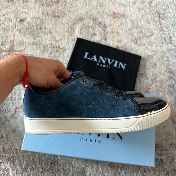 Lanvin
Men's Patent-Toe Suede Sneaker, Dark Turquoise. Size 8US - Picture 7 of 15